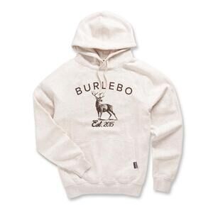 Burlebo Fleece Hoodie Mens 2XL Whitetail Deer Heather Oatmeal Outdoors